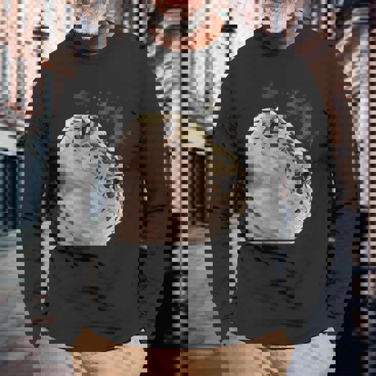 面白い好奇心が強い爬虫類ヒョウモントカゲモドキ 長袖Tシャツ 高齢者への贈り物