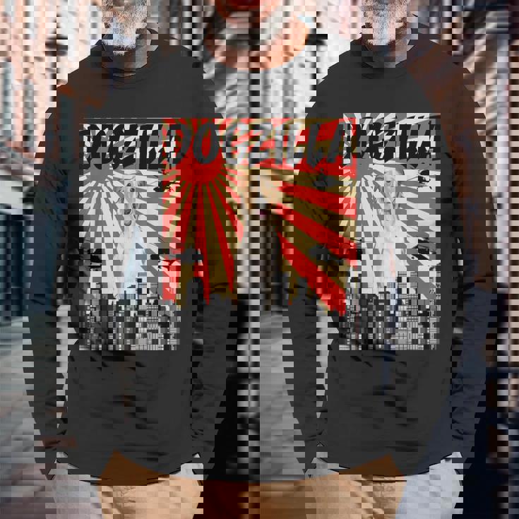 面白い犬 ボルゾイ 長袖Tシャツ 高齢者への贈り物