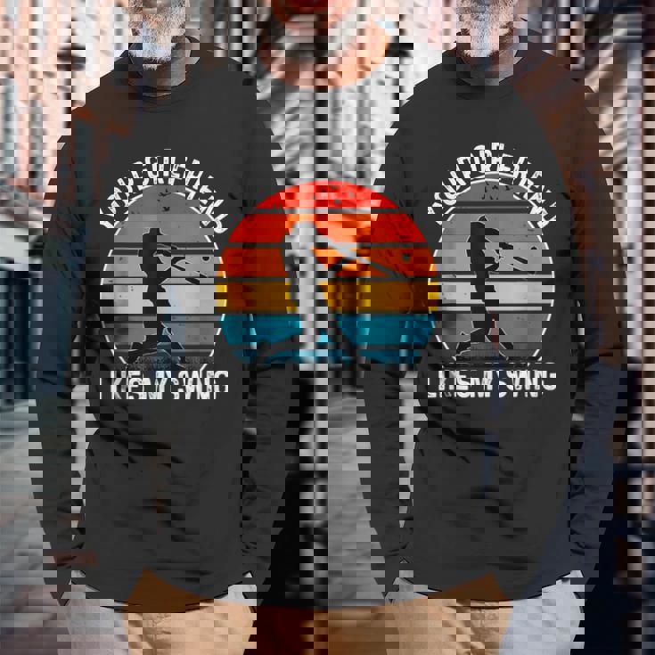 面白い野球の引用 長袖Tシャツ 高齢者への贈り物