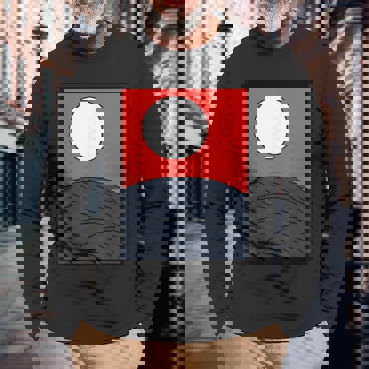 面白デザイン制作クラブオリジナルデザイン注目度no1日本のカルタ 花札 月 長袖Tシャツ 高齢者への贈り物