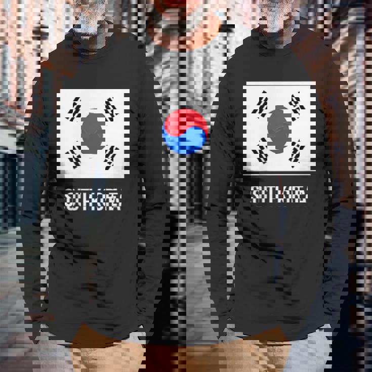 韓国 韓国の国旗 長袖Tシャツ 高齢者への贈り物