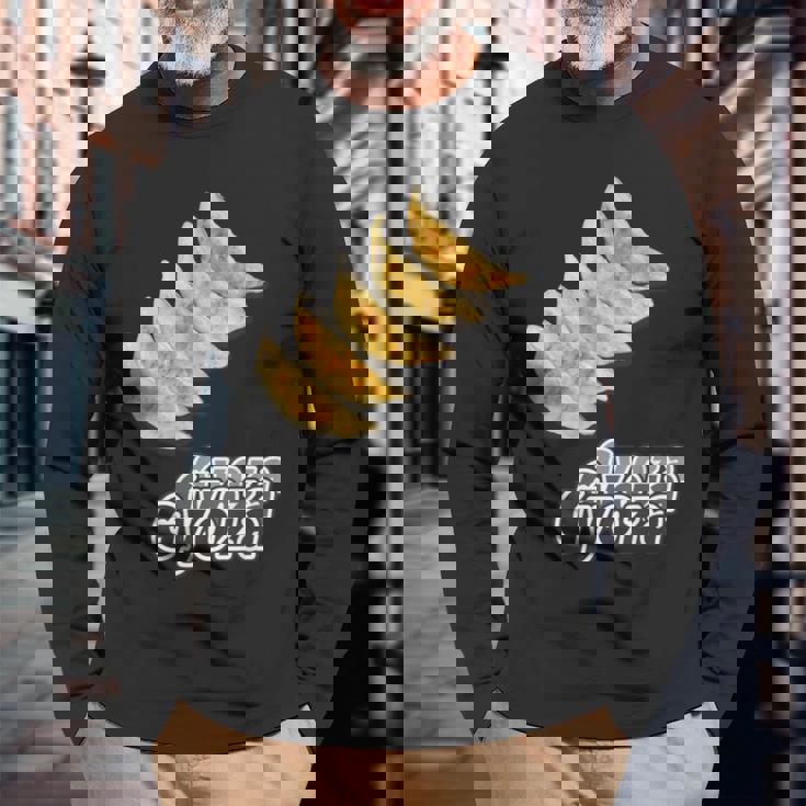 餃子 ぎょうざ Gyoza【中華 Okazu】ご飯タイム【変なtシャツ屋さん】面白い ポップ デザイン イラスト 長袖Tシャツ 高齢者への贈り物