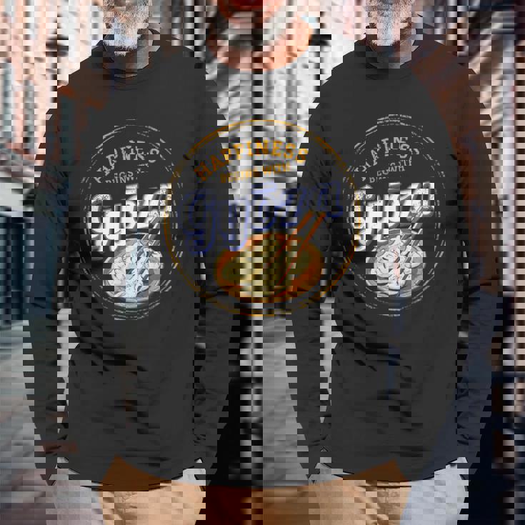 餃子 食品 餃子 レトロ クック ヴィンテージ 日本のホリデー お土産 長袖Tシャツ 高齢者への贈り物