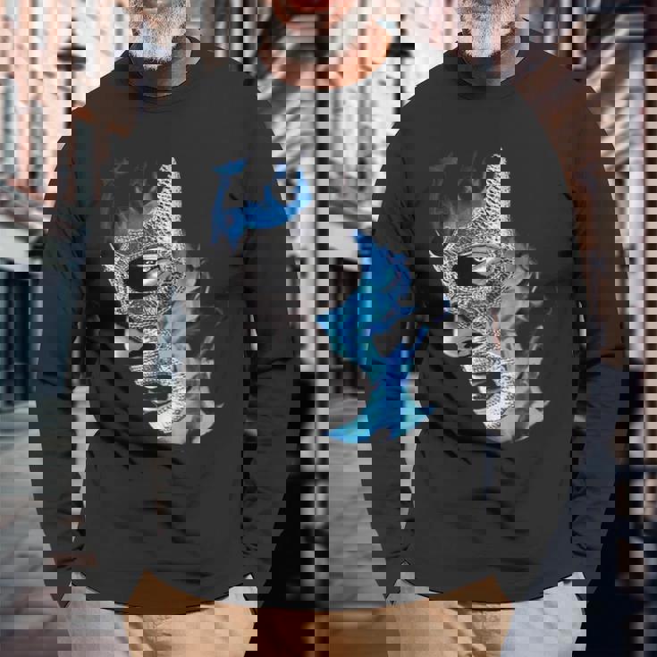 鬼青ルチャリブレ メキシカンレスラーレジェンド 長袖Tシャツ 高齢者への贈り物