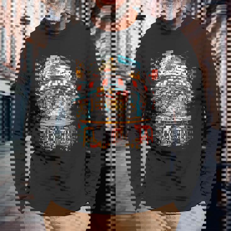 鮮やかな東京ラーメン屋 日本食好き カワイイオタク 長袖Tシャツ 高齢者への贈り物