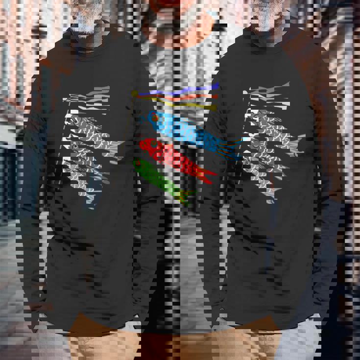 鯉鯉 鯉のぼり 旗 こどものひ 長袖Tシャツ 高齢者への贈り物