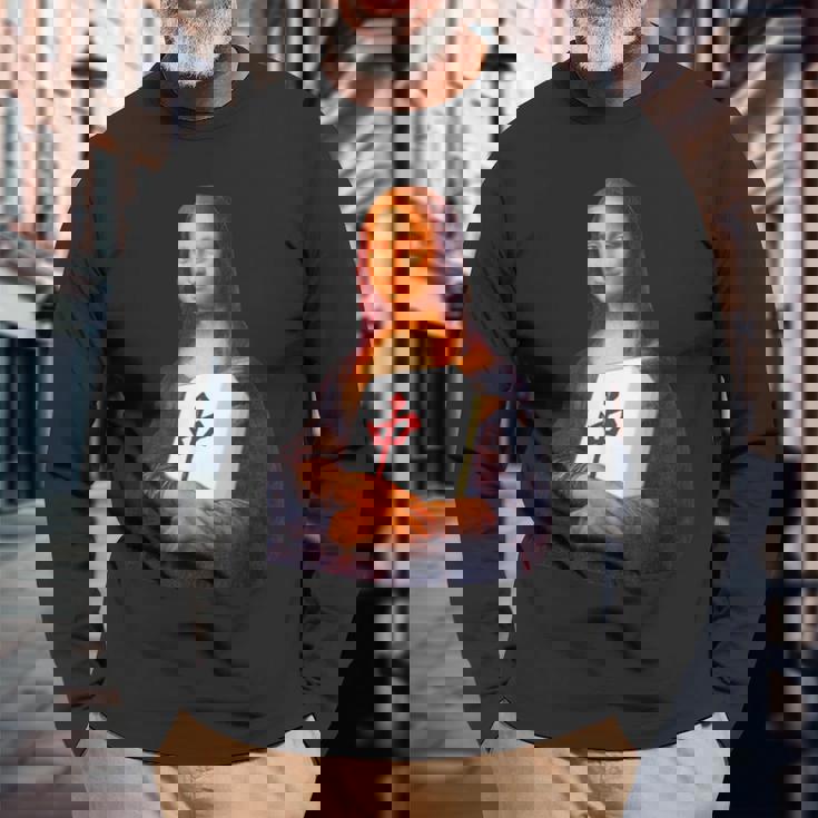 麻雀 牌 面白いtシャツ おもしろ モナリザ グッズ 服 面白い ネタ メンズ 中 長袖Tシャツ 高齢者への贈り物