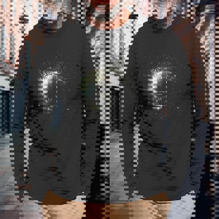 黄金比 フィボナッチ 数学先生 スパイラルスペース 惑星 ギフト 長袖Tシャツ 高齢者への贈り物