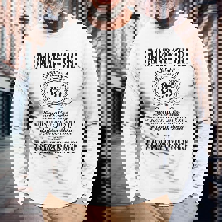 Im 1月ガール 1975年 1月生まれ 1975年 1月少女 長袖Tシャツ 高齢者への贈り物