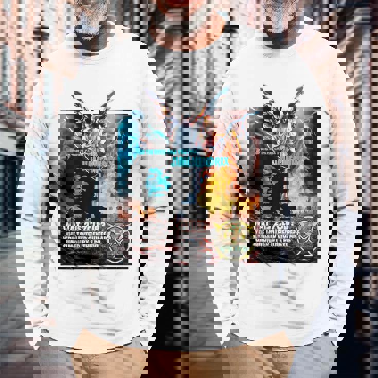 The 27 Club_Jimi Hendrix_001_Back Printed 長袖Tシャツ 高齢者への贈り物