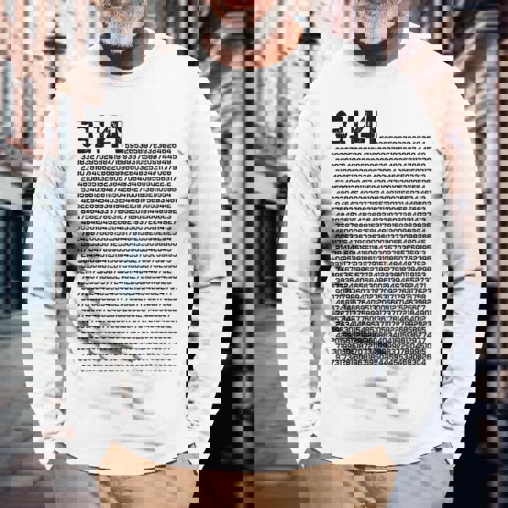 314 円周率の日 数学 非合理数 円周率 長袖Tシャツ 高齢者への贈り物