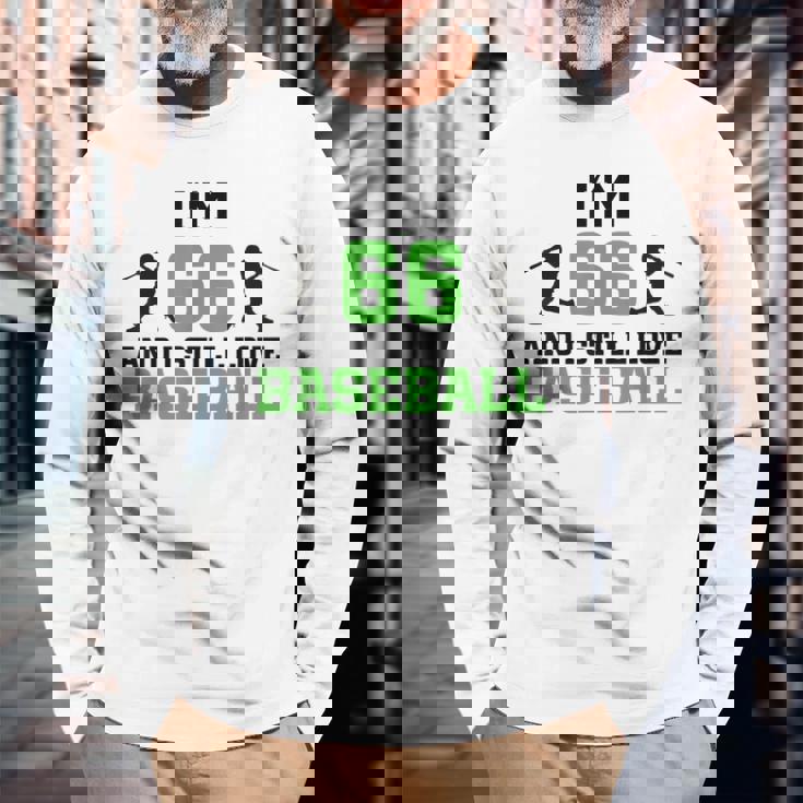 66歳の誕生日 野球 66歳 野球選手 誕生日 長袖Tシャツ 高齢者への贈り物