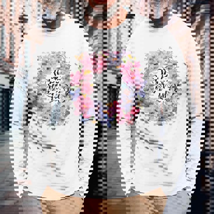 92年間愛された 92歳の誕生日フローラルリース 長袖tシャツ 長袖Tシャツ 高齢者への贈り物