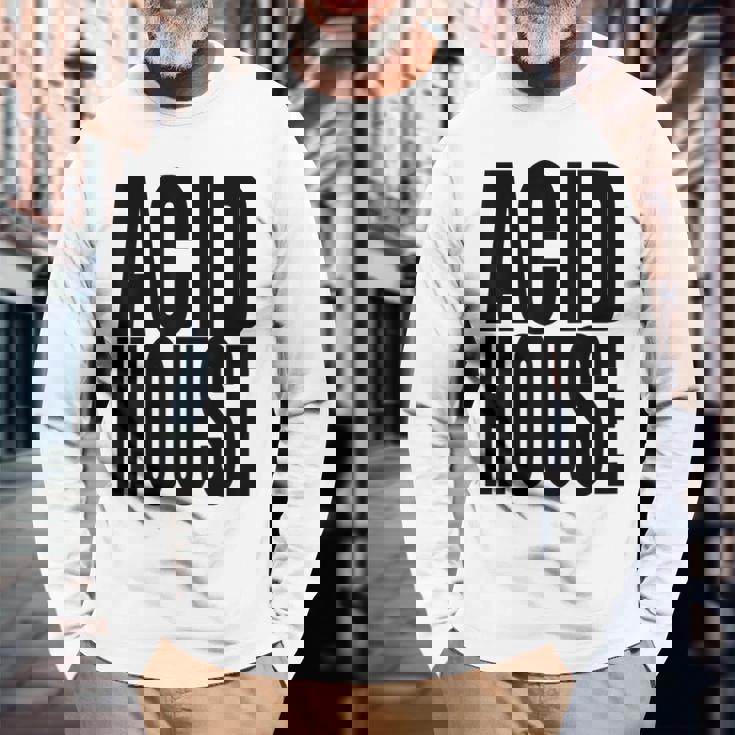 Acid House Music 90年代 Edm Rave Festival Dance Lover 長袖Tシャツ 高齢者への贈り物