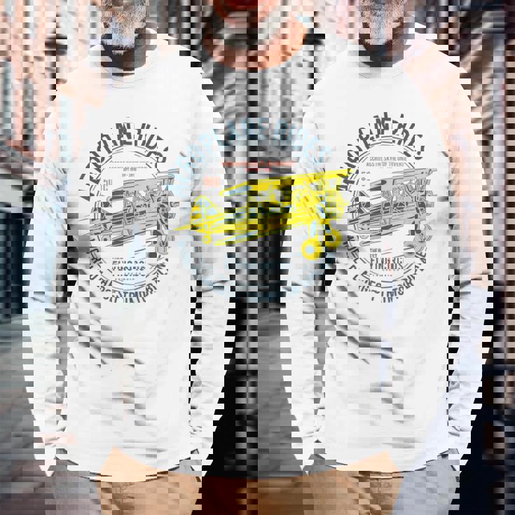 Aeroplane Rides カスタム フライングサーカス 複葉機 長袖Tシャツ 高齢者への贈り物