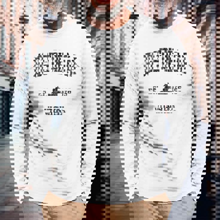 Bigtone Gap バージニアa ビンテージ スポーツデザイン ブラックプリント 長袖Tシャツ 高齢者への贈り物