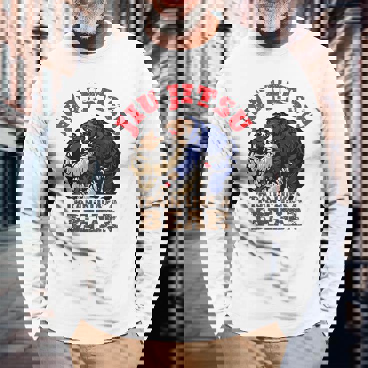 Bjj ブラジリアン柔術 クマのようにトレーニング 長袖Tシャツ 高齢者への贈り物