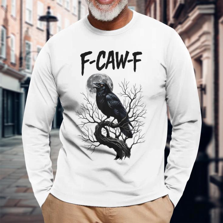 T-shirt Gothic Halloween 'F-CAW-F' Avec Corbeau Et Pleine Lune | Pour Amateurs D'oiseaux Et Style Gothique