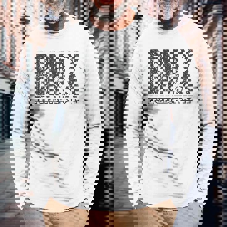 Bmxビンテージバイクファンの贈り物少年少女自転車bmx 長袖Tシャツ 高齢者への贈り物