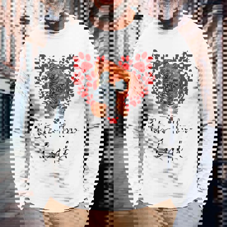 Boxer Dog Cuter Than Cupidalentines Day ボクサー犬 長袖Tシャツ 高齢者への贈り物