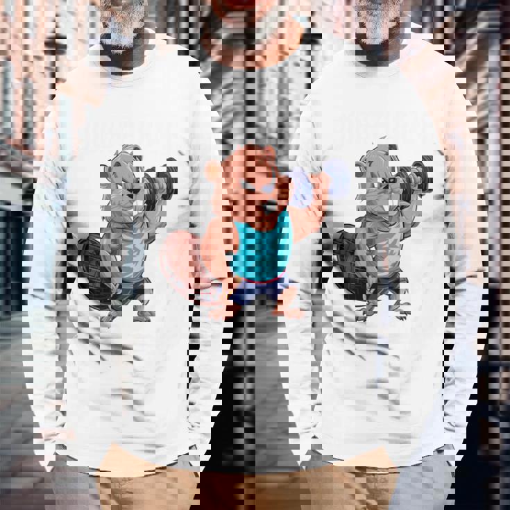 Bóbr Kurwa Gym Fitness Meme ボディービルダー&パンパー 長袖tシャツ 長袖Tシャツ 高齢者への贈り物