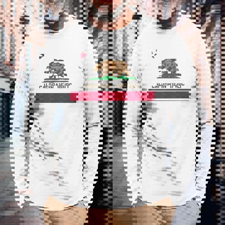 California Republic ノベルティ カリフォルニアベア カリフォルニアフラッグ 長袖Tシャツ 高齢者への贈り物
