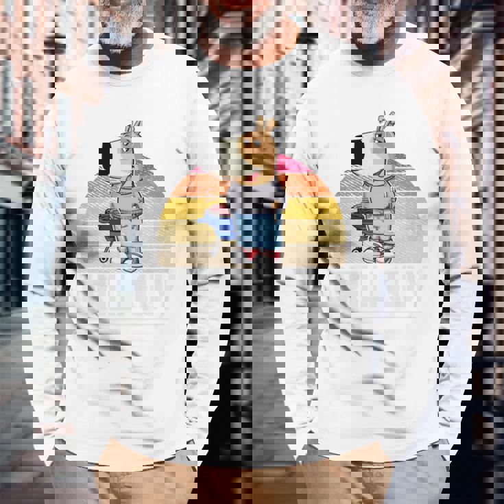 Chill Guy Meme Grill Guy Bratwurst グリル シェフグリル 長袖tシャツ 長袖Tシャツ 高齢者への贈り物