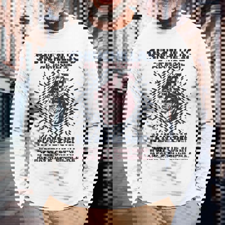 Chinchillas Are Awesome 面白いチンチラママパパ 長袖Tシャツ 高齢者への贈り物