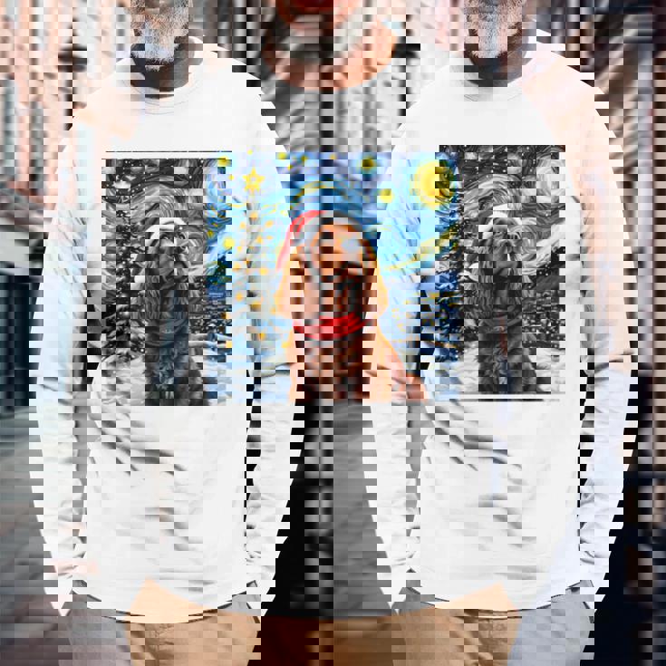 Cockerpanieltarry Night Christmasan Gogh Doganta Hat 長袖tシャツ 長袖Tシャツ 高齢者への贈り物