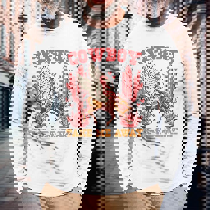 Cowboy Take Me Away ウエスタンバレンタインデー 長袖tシャツ 長袖Tシャツ 高齢者への贈り物