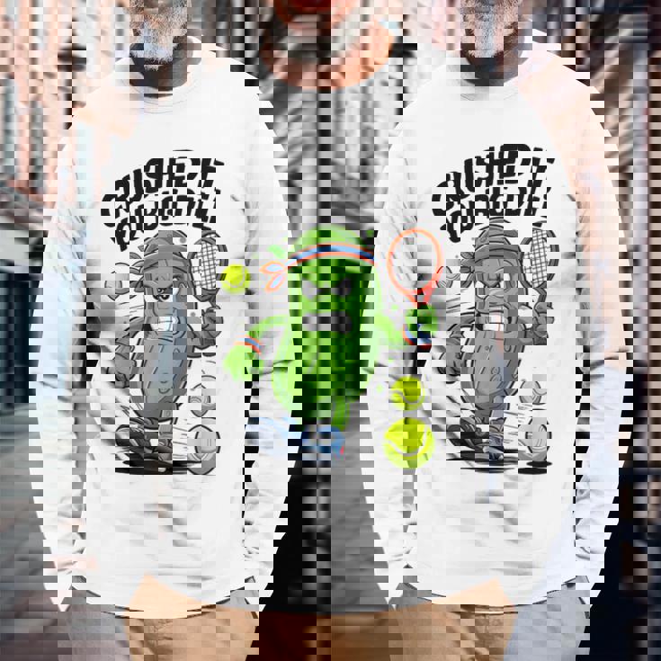 Crushed It You Big Dill Pickle Tennis 長袖Tシャツ 高齢者への贈り物