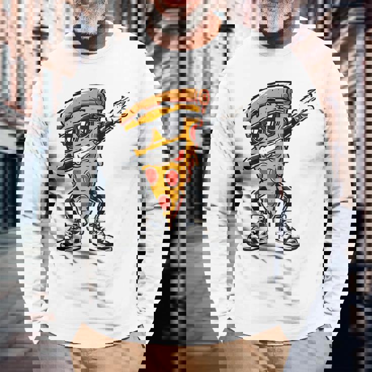 Dabbing Pizza スライス ダンス ピザ 幼児 男の子 ダンス 食通 長袖Tシャツ 高齢者への贈り物