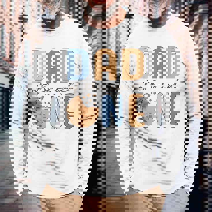 Dad Of Theweet One クッキーとミルク 1歳の誕生日パーティー 長袖Tシャツ 高齢者への贈り物