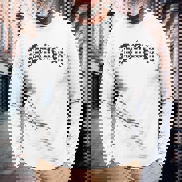 Detroit デトロイト 長袖Tシャツ 高齢者への贈り物