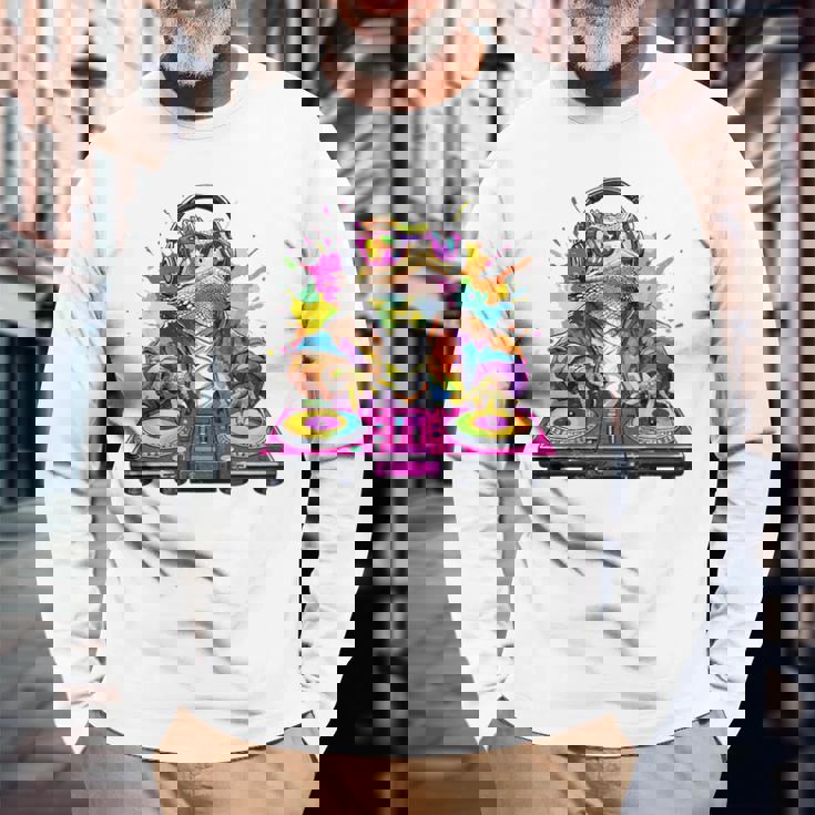 Dj フトアゴヒゲトカゲ 音楽愛好家のキッズ ディージェイ 長袖Tシャツ 高齢者への贈り物