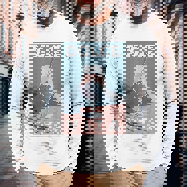 Dolceita Aesthetic Painting Italia Mountains Hikingpritz 長袖Tシャツ 高齢者への贈り物