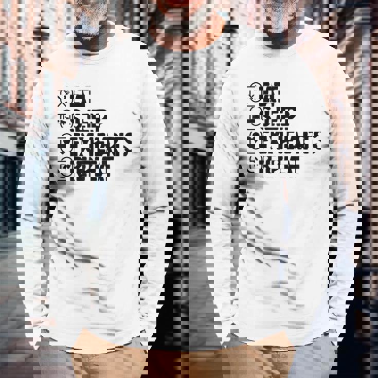 Eatleep Fix Heartsリピート心臓専門医心臓病学 長袖Tシャツ 高齢者への贈り物