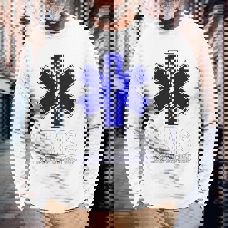Emstar Of Life 救急医療サービス Emt Paramedic 長袖Tシャツ 高齢者への贈り物