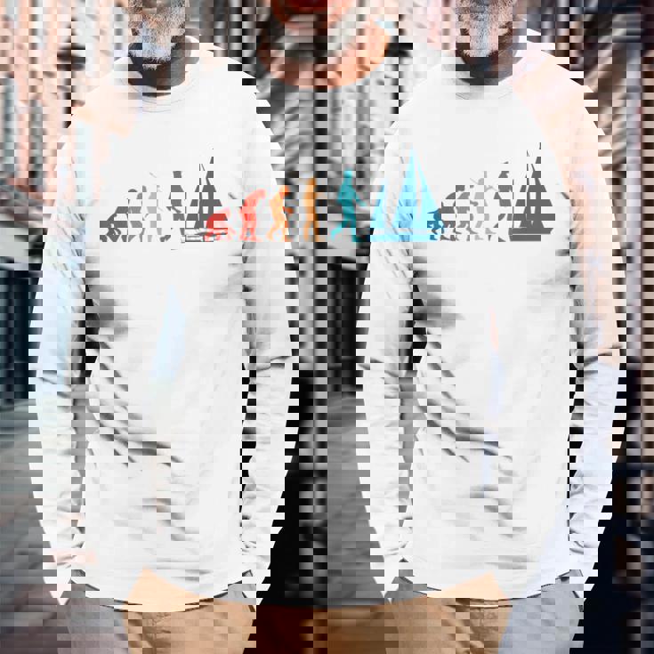 Evolution Graphic ヨット 船長 セーリング 海 ボート ヨット 長袖Tシャツ 高齢者への贈り物