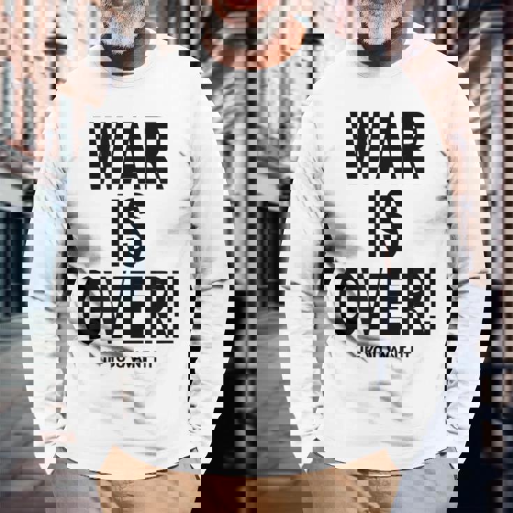 Exclusive War Is Over ご希望の場合限定ブラックプリント 長袖Tシャツ 高齢者への贈り物