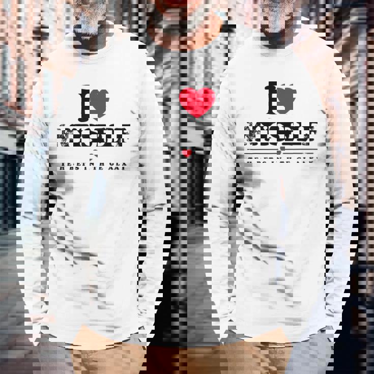 I Love Myself I Heart Myself 長袖Tシャツ 高齢者への贈り物