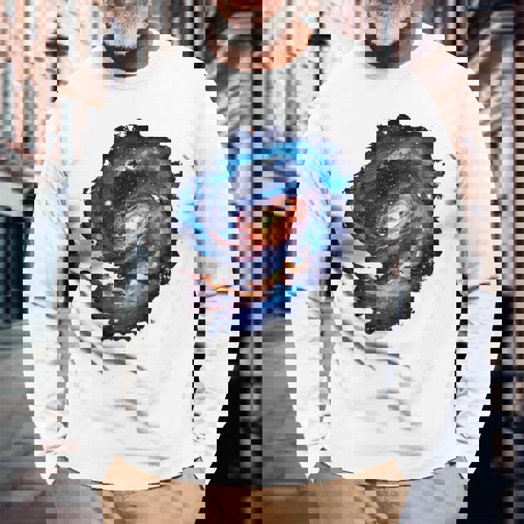 Galaxy Backprint 長袖Tシャツ 高齢者への贈り物