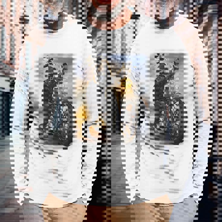 Gorilla ライディングチョッパー オートバイ 長袖Tシャツ 高齢者への贈り物
