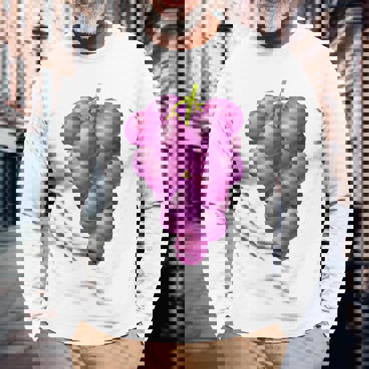 Grapes 葡萄 コスチューム シャツ 長袖Tシャツ 高齢者への贈り物