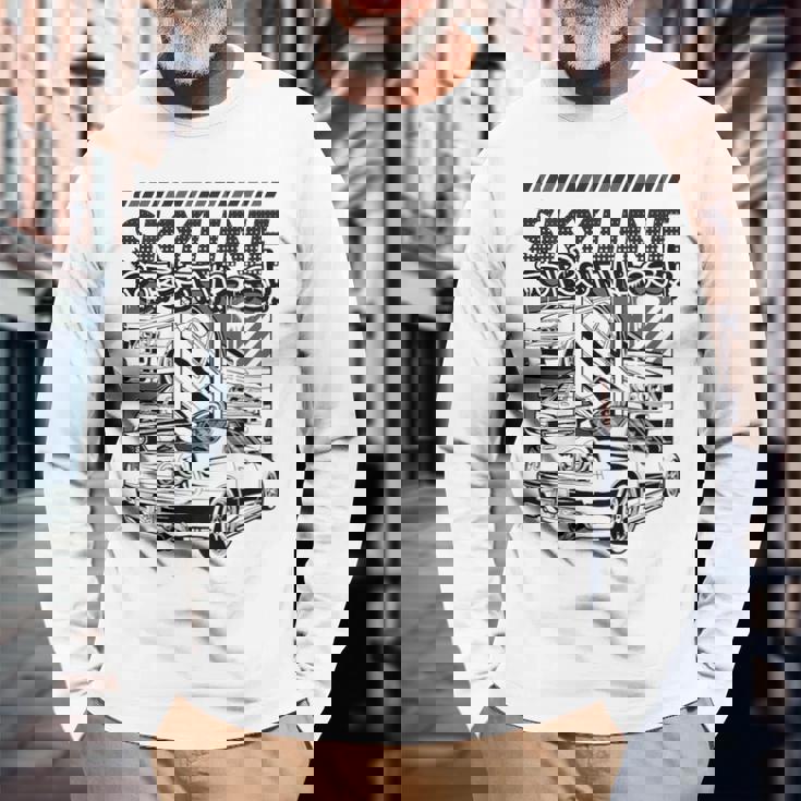 Gt R 34 Jdm ストリートレーシング ドラッグドリフト ヴィンテージ 長袖Tシャツ 高齢者への贈り物