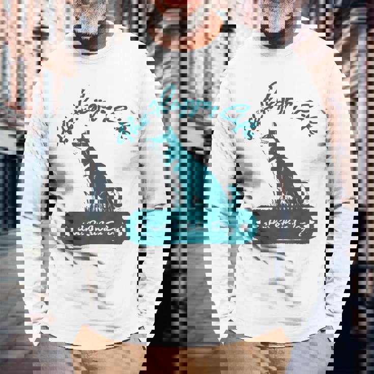 The Happy Life Withhiba Dog かわいい柴犬 黒柴 赤柴 長袖Tシャツ 高齢者への贈り物