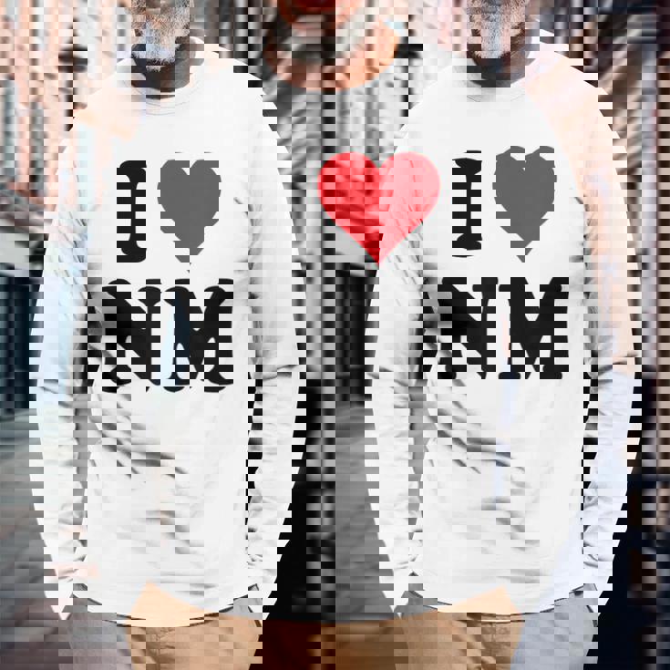 I Heart Nm Initials I Love NM First And Last Name N M 長袖Tシャツ 高齢者への贈り物