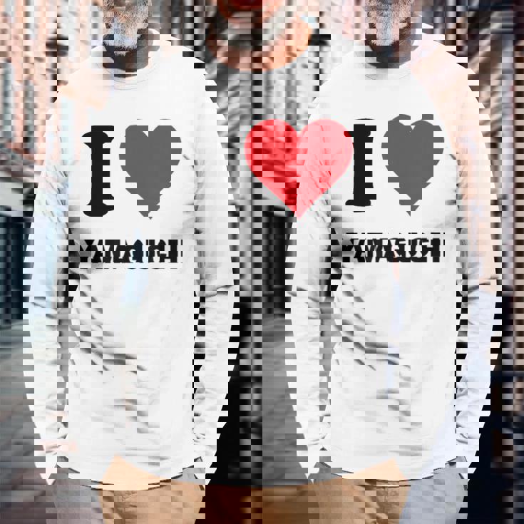 I Heart 山口 Japan Love 日本土産 長袖Tシャツ 高齢者への贈り物