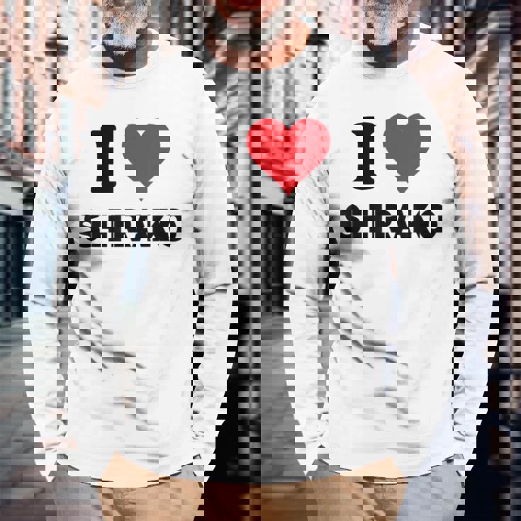 I Heart 白子ジャパンラブ 日本のお土産品 長袖Tシャツ 高齢者への贈り物