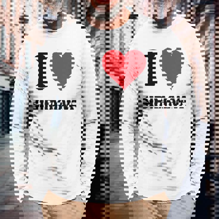 I Heart 白川ジャパンラブ 日本土産 長袖Tシャツ 高齢者への贈り物